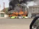 Автобус Mercedes-Benz маршрута 64 сгорел в Ташкенте