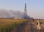 На газовой скважине в Муйнаке произошел выброс метана. Видео