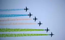 Военные самолёты нарисовали в небе над Ташкентом флаг Узбекистана (фото, видео)