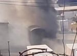 На территории таможни в Ургенче загорелся вагон