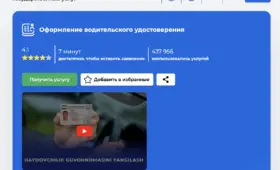 Водительские права в Узбекистане теперь можно восстановить онлайн