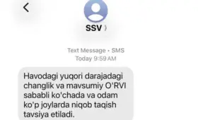 Минздрав Узбекистана разослал SMS с рекомендацией носить маски