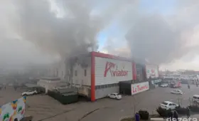 Крупный пожар в здании торгового центра Aviator. Сообщается об одной жертве. Фото, видео