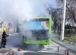 В Ташкенте загорелся пассажирский автобус. Видео