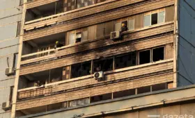 В «московской высотке» на Хамида Алимджана в Ташкенте произошёл пожар