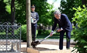 Фото: Президент Узбекистана посадил дерево в сквере Амира Темура