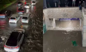 Видео: Затопленные во время дождя улицы Ташкента и станция метро «Чорсу»
