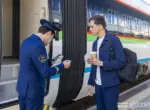 Фоторепортаж: Поезд Hyundai Rotem отправился в первый рейс «Ташкент-Хива»