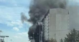 В Ташкентской области загорелась новостройка. Видео