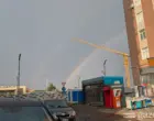 Ливень с градом прошёл в Ташкенте, а затем появилась двойная радуга