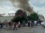 Пожар вспыхнул на рынке Куйлюк в Ташкенте. Видео