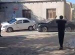 В Ургенче водитель BYD протаранил три автомобиля. Видео