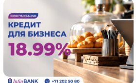 InfinBANK: сумма кредита увеличена до 5 млрд сумов, ставка 18,99% на 7 лет